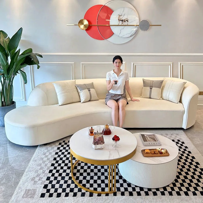Free Shipping Curve Living Room Sofa Reception Nordic Minimalist Ergonomic Couchs Designer Unique Canape Salon Prefabricated