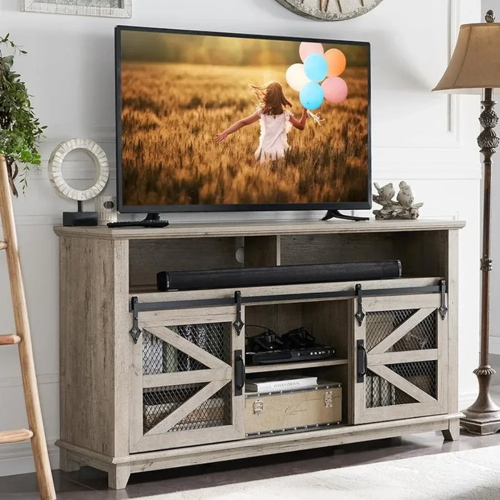 TV Stand, Rustic Console Cabinet W/Adjustable Shelves For Living Room TV Stand