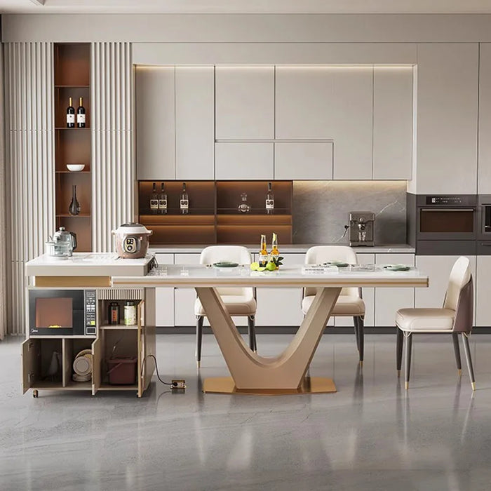 Modern Newclassic Dinning Table Luxury Centerpiece Shelf Storage Kitchen Dinning Table Free Shipping Makeup Comedor Furniture