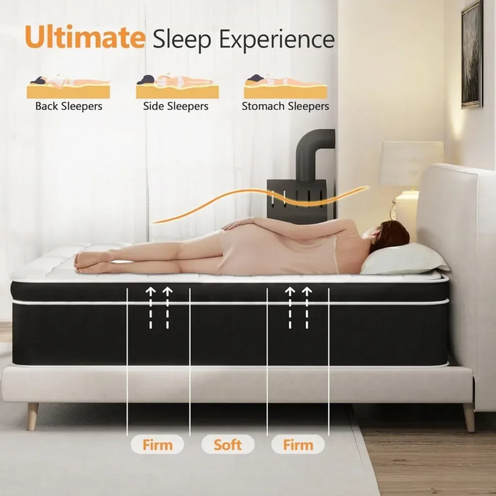 King Size Mattress Mattresses for Sleeping Pressure Relief and Motion Isolation 12 Inch Firm King Mattress in a Box Matress Bed