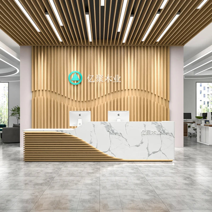 Coffee Podium Reception Desk Clinic Table Wooden Executive Hotel Reception Desk Luxury Mostrador Oficina Commercial Furniture