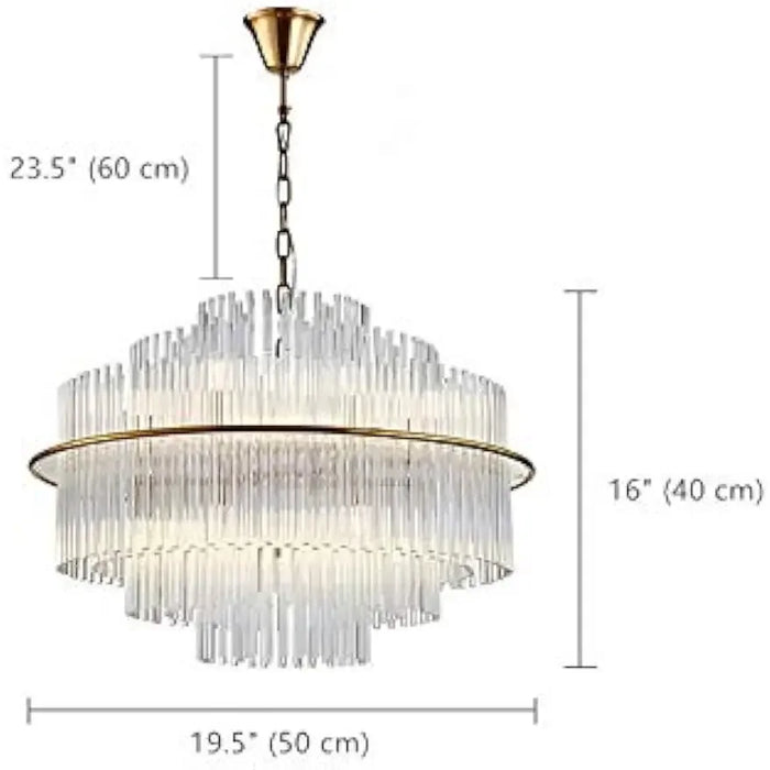 Modern Crystal Chandelier Dining Room Light Fixtures Romantic Gold Pendant Chandelier Lighting with Tiered Design