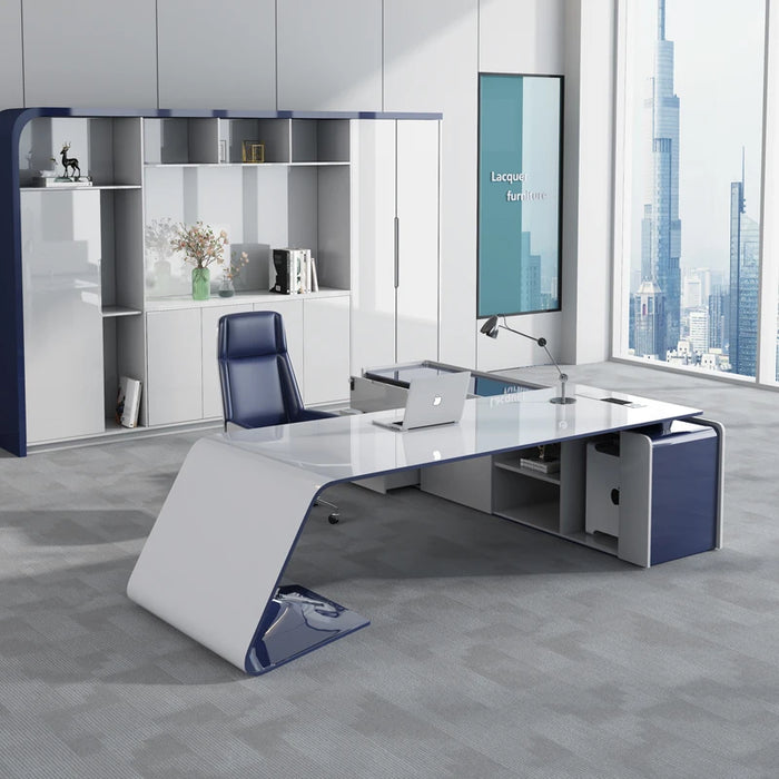 Lacquered boss desk, simple modern executive, president's study, computer and chair combination office desks  office table