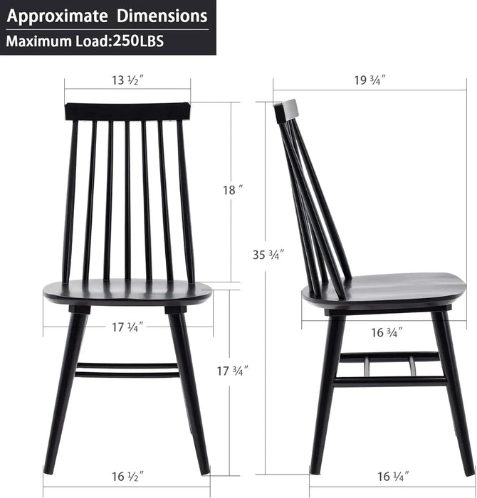 Dining Chairs Set of 4, Wood Dining Room Chairs Slat Back Kitchen Room Chair Windsor Chairs