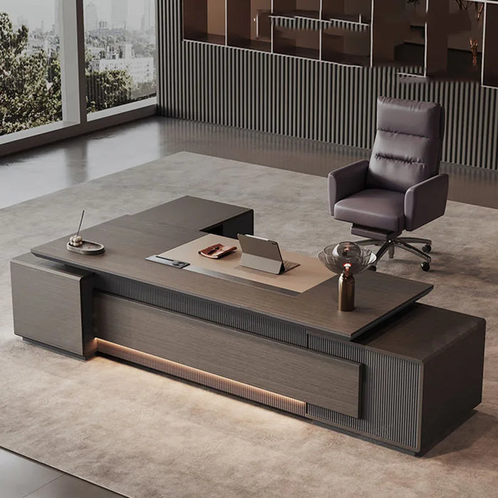 Executive Drawers Office Desk Vanity L Shaped Standing Monitor Computer Desks Storage Reception Mesa De Escritorio Furniture