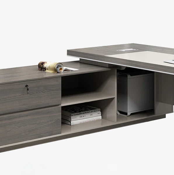 Modern Minimalist L Shape Computer Offices Desk Table Single Manager Officer Desks Extension Furniture Melamine Table