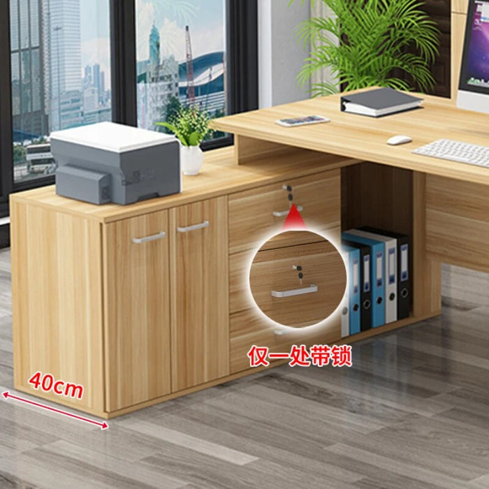 Modern Manager Office Desks Simplicity Computer Boss Boss Storage Office Desks Single Person Wood Escritorios Furniture QF50OD