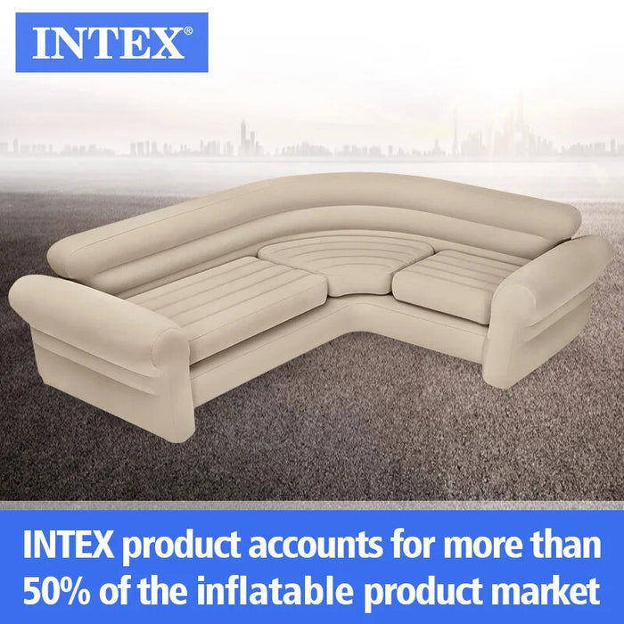 INTEX 68575 Sofa Set Furniture Luxurious Inflatable Furniture Living Room Inflatable Chair Sturdy Corner Lounge Inflatable Sofa