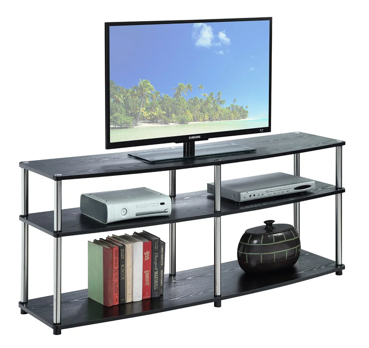 Convenience Concepts Designs2Go 3 Tier 65 inch TV Stand, Black tv cabinet living room furniture  tv tables for living room