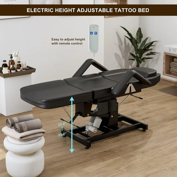 Paddie Electric Height Adjustable Tattoo Chair with Professional Facial Steamer, Electric Massage Table