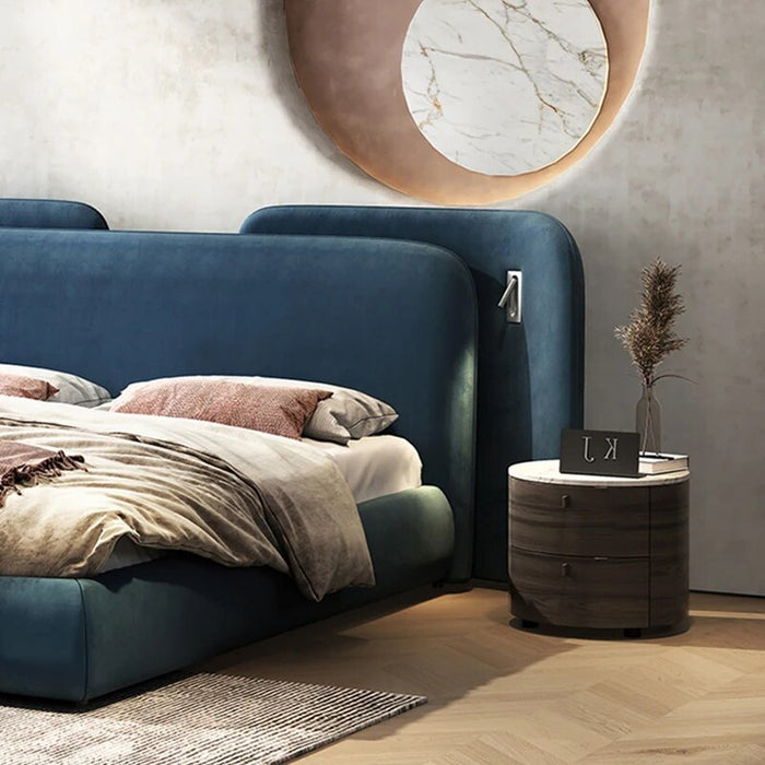 Modern Luxury Up-Holstered Beds Bedroom Furniture Italian Tufted Headboards Pine Wood King Size Bed Frame Queen cama de casal