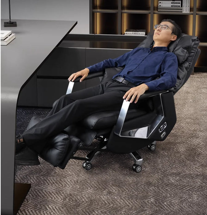 Office Chair President Comfortable high-end leather modern simple lift sedentary recliner electric boss chair