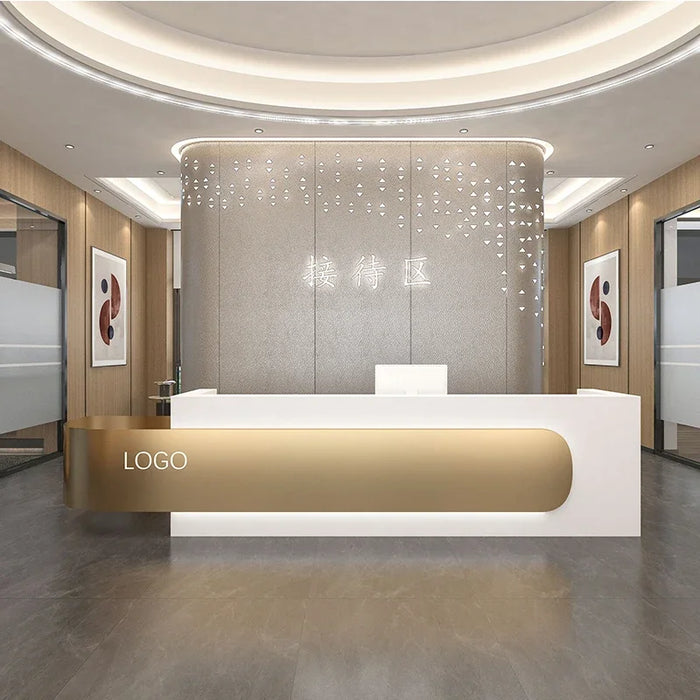 Simple modern light luxury company hotel front desk beauty salon reception desk shop cash register
