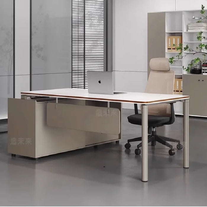 Aesthetic Ergonomic Office Desk Executive Coffee White Modern Office Desk Height Luxury Escritorios De Oficina Furnitures