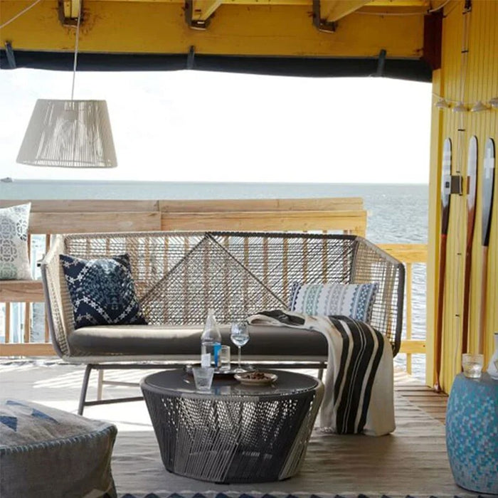 Nordic Outdoor Rattan Sofa Combination Living Room Leisure Lazy Rattan Chair Sofa Three-Piece Set Balcony Courtyard Furniture