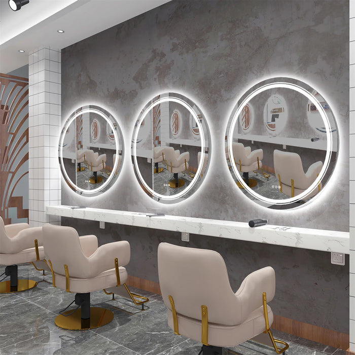 Extra Large Round Bathroom LED Vanity Mirror, UL Certified, Anti-Fog Dimmable Lights IP54 Waterproof Circle Makeup Wall Mounted