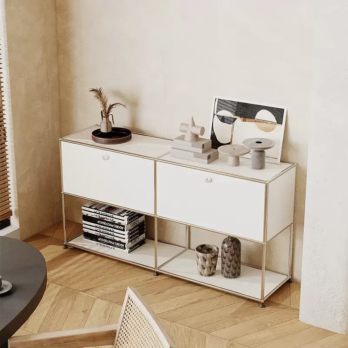 Storage Cabinet with 2/3/6 Haller Nightstand Modular Furniture Bed Side Table Holder Stainless Steel Metal Board for Living Room