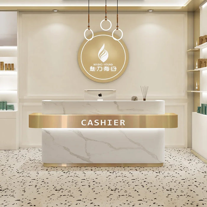 Cashiers Reception Desk Front Siting Bar Gaming Service Desk Study Table Office Vanity Scrivania Per Cameretta Furniture