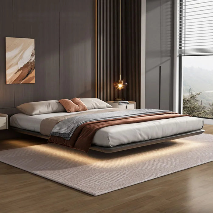 Modern Wooden Bed With Storage Platform Frame Structure With Storage Twin Bed Floating Free Shipping Chambre Home Furniture