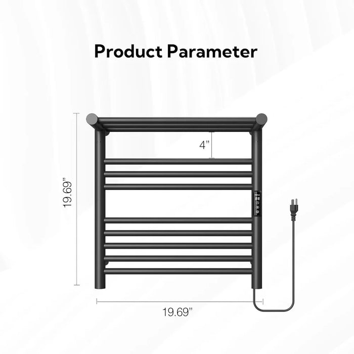 Bathroom Organizer Matte Black Towel Holder Heated Towel Rack for Bathroom Washhand Stand Hard-Wired/Plug-in Accessories Towels