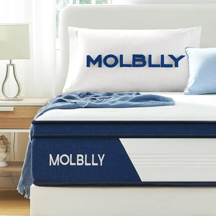 Molblly Queen Mattress, 12 Inch Innerspring Mattress in a Box,Ultimate Motion Isolation Individually Wrapped Pocket Coils Mattre