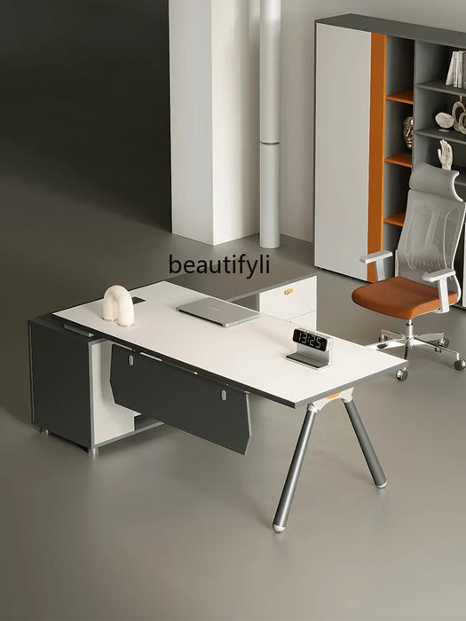 Office Tables Simple Modern Light Luxury Executive Desk and Chair Combination Fashion Office Desk Minimalist Style