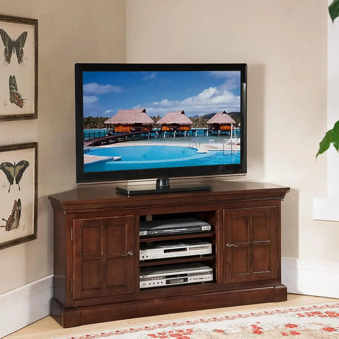 Leick Home SINCE 1910Bella Maison Two Door Corner TV Stand 52" Brownbronze Tv Stand Living Room Furniture Cabinet