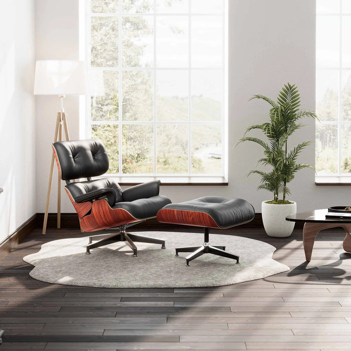 Lounge Chair and Ottoman Replica Premier Tall Version Living Room Office Chairs Genuine Leather Sofa for Bedroom Balcony Studio