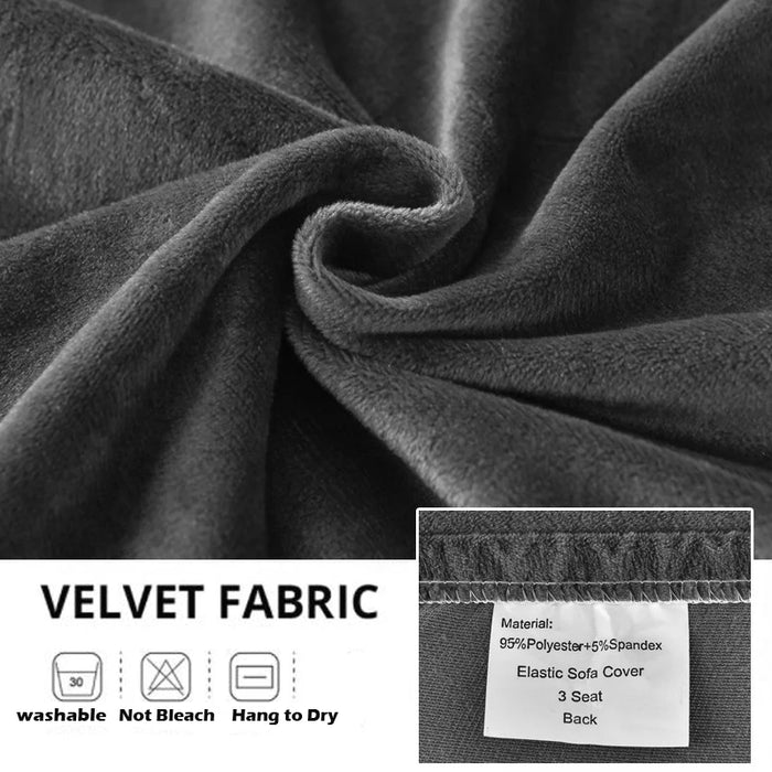 Velvet Sofa Cover for Living Room Thick Elastic Sofa Cover 1/2/3/4 Seater L Shaped Corner Sofa Cover Stretch Cover for Sofa