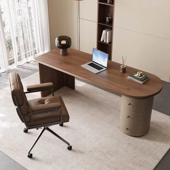 Retro Study Italian Modern Office Desks Writing Solid Wood Office Desk, Computer Boss Work Writing Masa Office Furniture AA