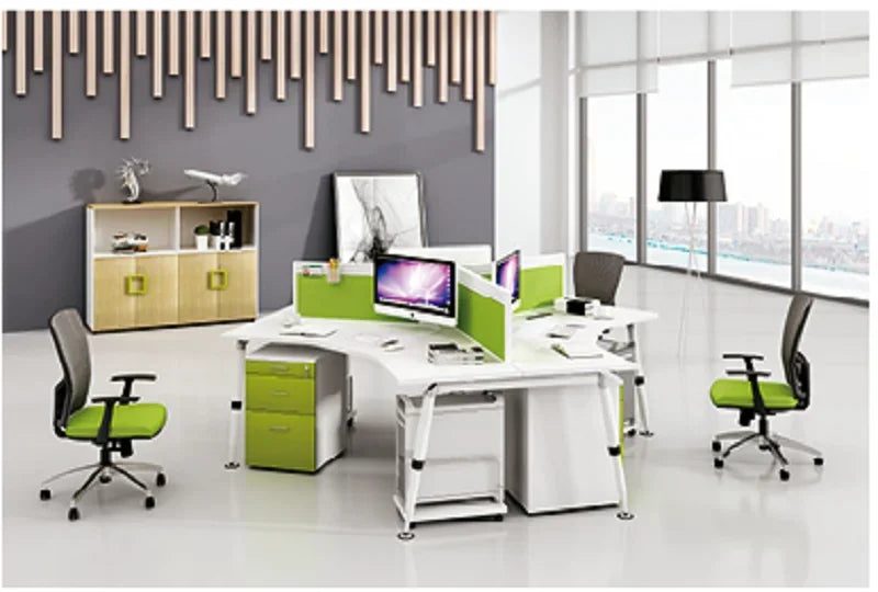 Modern Office Customized Computer Table 6 Seater Person Workstation Furniture Desks Work Station Table Set Designs 2020