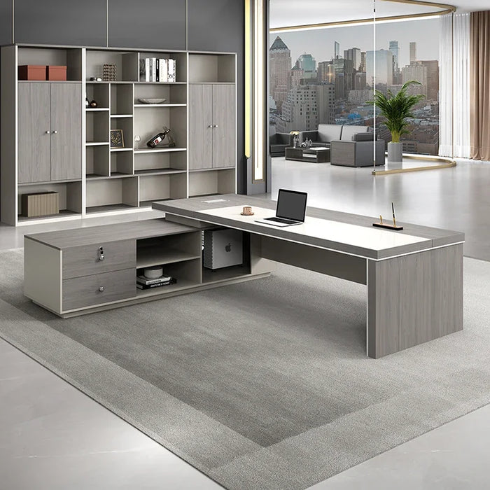 Minimalist Fashion Office Desk Nordic Long Drawers Wooden Single Designer Set Desk Tables Floor Mesa Computador House Furniture