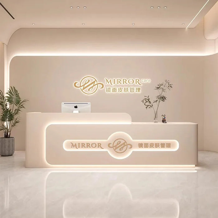 Luxury Beauty Reception Desk Salon Counter Cash Desk Check Out Luxury Spa Store Clinic Gym Comptoir Caisse Hotel Reception