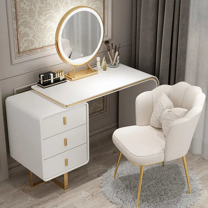 Vanity Dressing Table Bedroom Furniture Modern Luxury Home Dressers Nordic Ins Dressing Cabinet Chair With Mirror Makeup Table
