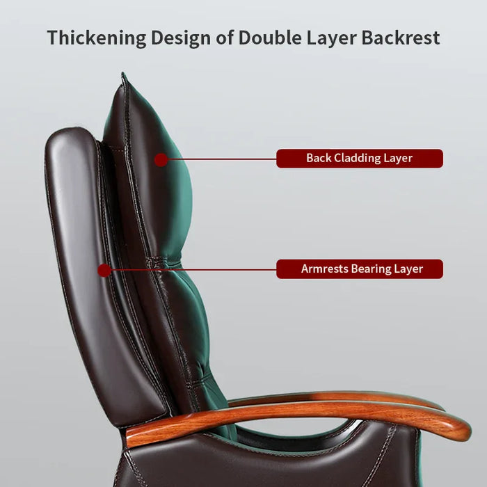 Kinnls Chad Gaming Chair Recliner Massage Chair Genuine Leather Ergonomic Managerial Executive Office Chairs Boss Chair