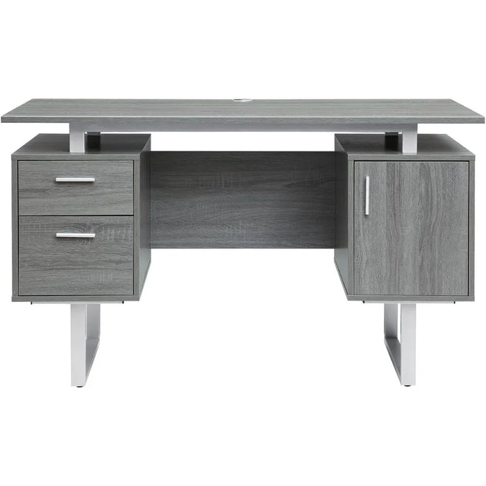 Storage Drawers and Cabinet 51.25” W-Modern Office Large Floating Desktop Surface Desk