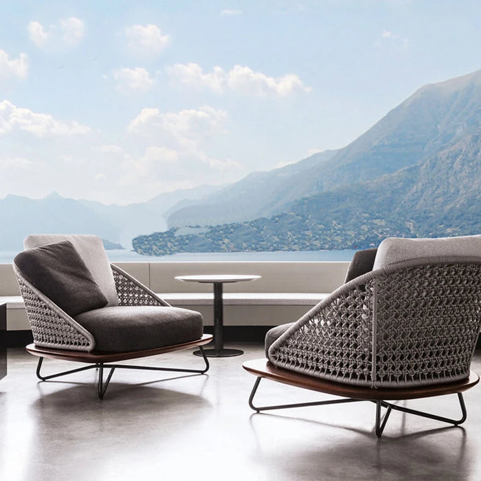 Outdoor rattan sofa courtyard waterproof residential balcony leisure single rattan chair sofa rattan sofa