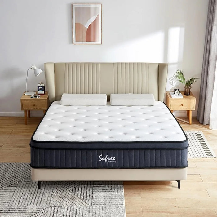 Bedding Queen Mattress, Pocket Spring Mattress in a Box for Motion Isolation, Pressure Relief, 12 Inch Memory Foam Mattress