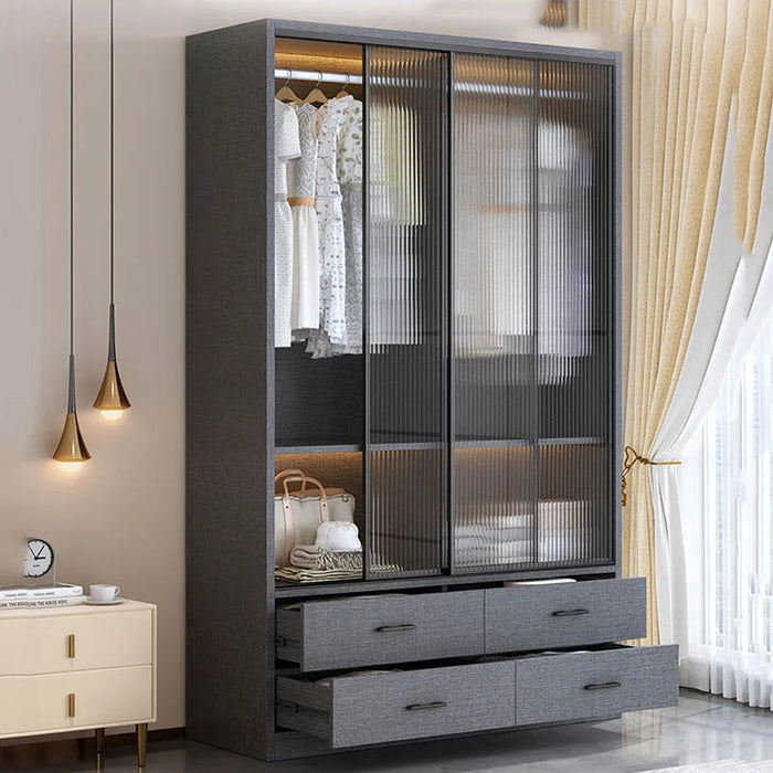 Luxury Organizer Wardrobes Living Room Mobile Free Shipping Display Cabinets Mirror Clothing Rack Closets Abiertos Furnitures