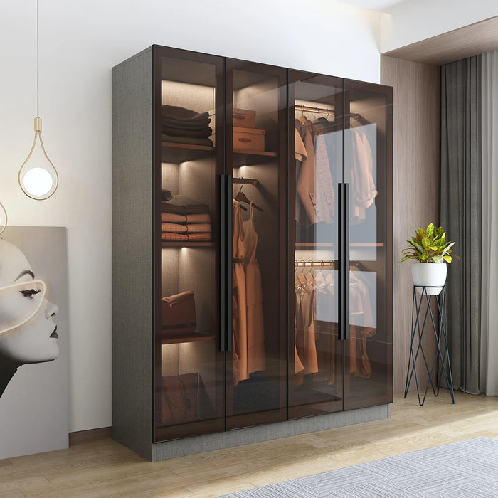 Luxury wardrobe, hotel, household bedroom, glass door, simple modern corner, cloakroom, cabinet combination, coat cabinet, insta