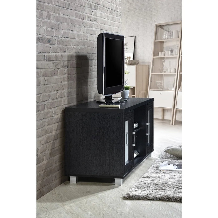TV cabinet Open Storage 3-in-1 Panel TVs Stand for up to 65"Charcoal home furniture stand modern TVes stand Shelves,Black