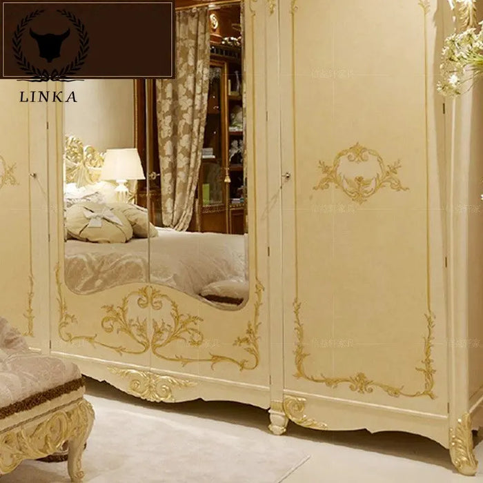 European style villa solid wood wardrobe Italian French court wardrobe Luxury Furniture Customization