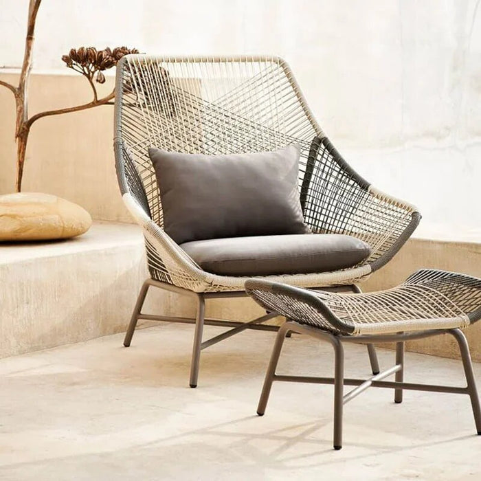 Nordic Outdoor Rattan Sofa Combination Living Room Leisure Lazy Rattan Chair Sofa Three-Piece Set Balcony Courtyard Furniture