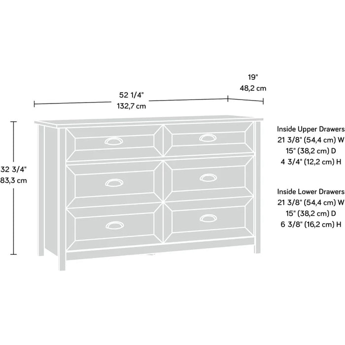 Drawers with Metal Runners and Safety Stops Feature 6 Wood Drawer