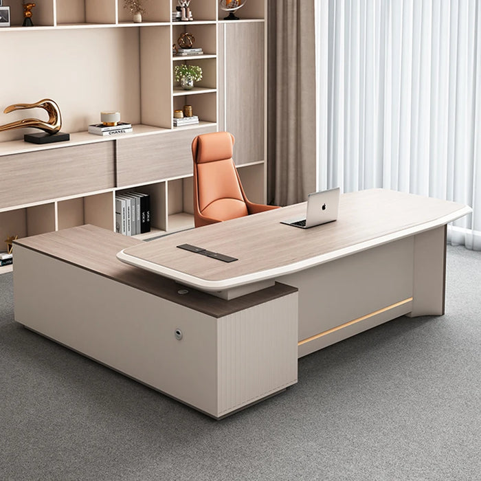 Minimalist Modern CEO Business Computer Desk Gaming Luxury Escritorios Square Office Furniture Desk With Drawers L Shaped Desk