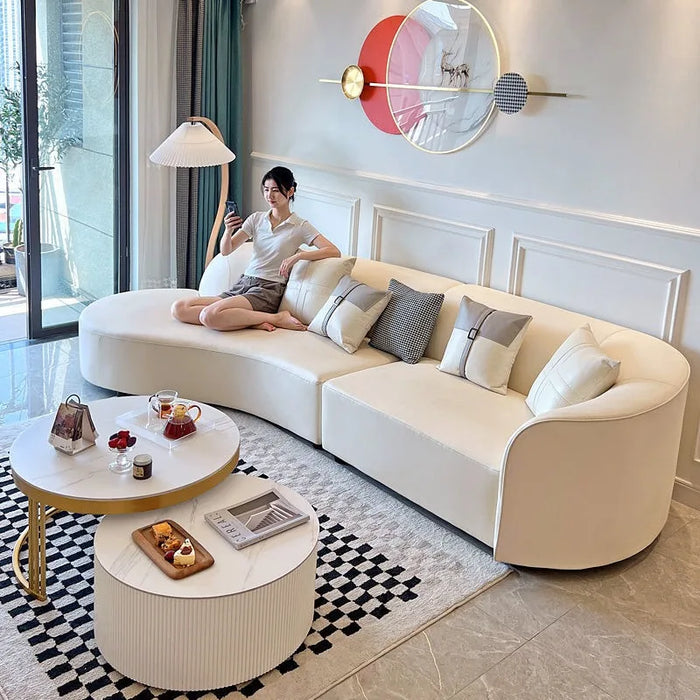 Free Shipping Curve Living Room Sofa Reception Nordic Minimalist Ergonomic Couchs Designer Unique Canape Salon Prefabricated