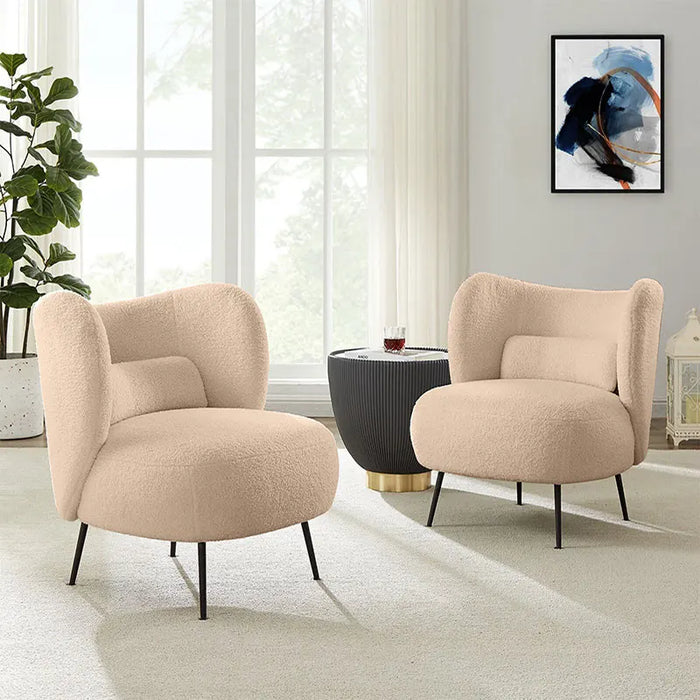 INS Lamb Wool Single Sofa Modern Living Room Sofas Ergonomic Design Relax Armchair Beauty Salon Luxury Divano Furniture WK