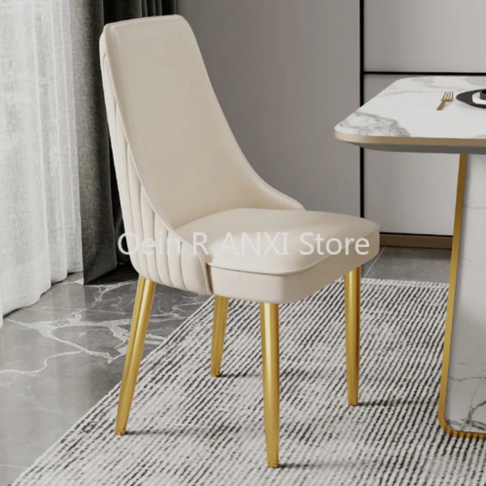 Dresser Kitchen Bedroom Dining Chairs Nordic PU Leather Gold Ergonomic Dining Chairs Luxury Modern Sillas Home Furniture WK