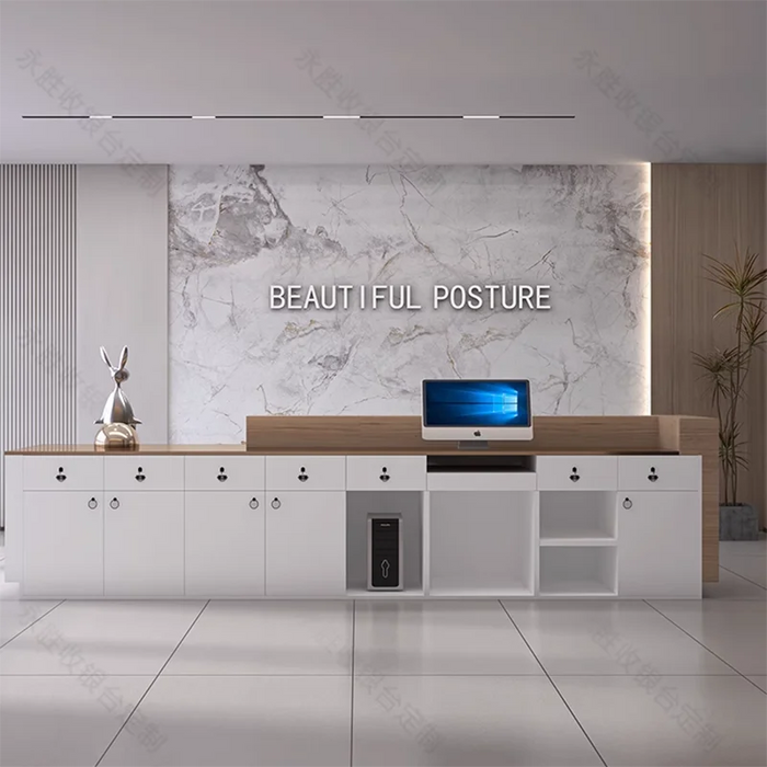 Podium Lighting Reception Desk Front Cash Luxury Simple Checkout Spa Service Desk Advisory Comptoir De Caisse Modern Furniture