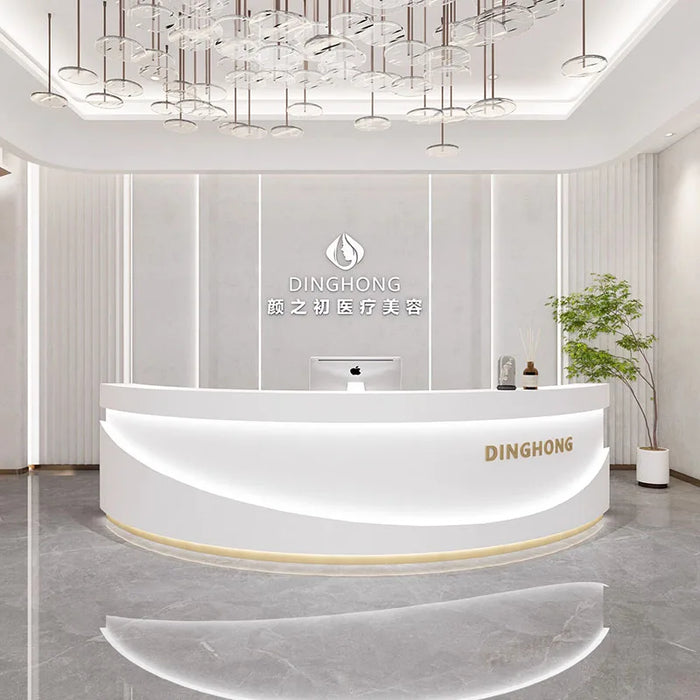Modern Reception Desk Cashier Table Counter Luxury Acrylic Shop Cash Information Reception Desk Stand Schreibtisch Bar Furniture